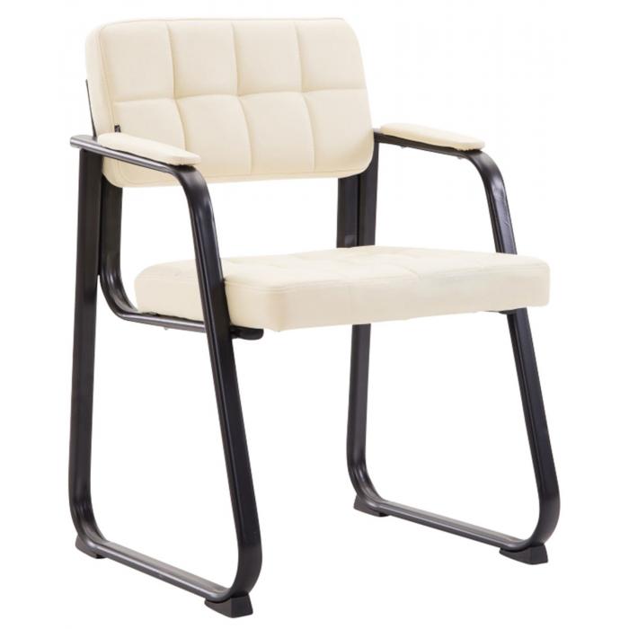 2er Set Besuchersthle HLO-CP22 B Kunstleder ~ creme