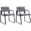 2er Set Besuchersthle HLO-CP22 B Kunstleder ~ grau