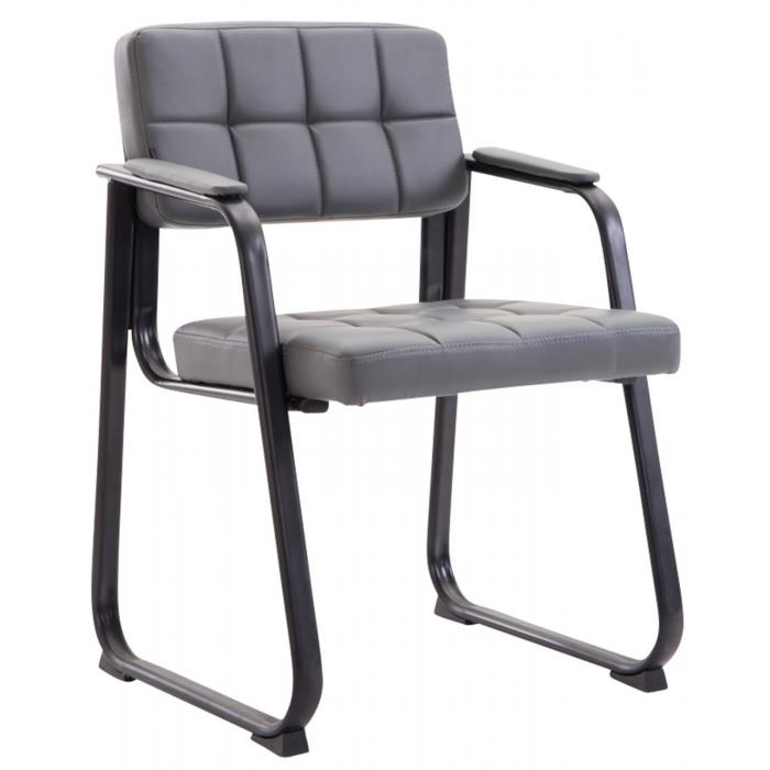 2er Set Besuchersthle HLO-CP22 B Kunstleder ~ grau