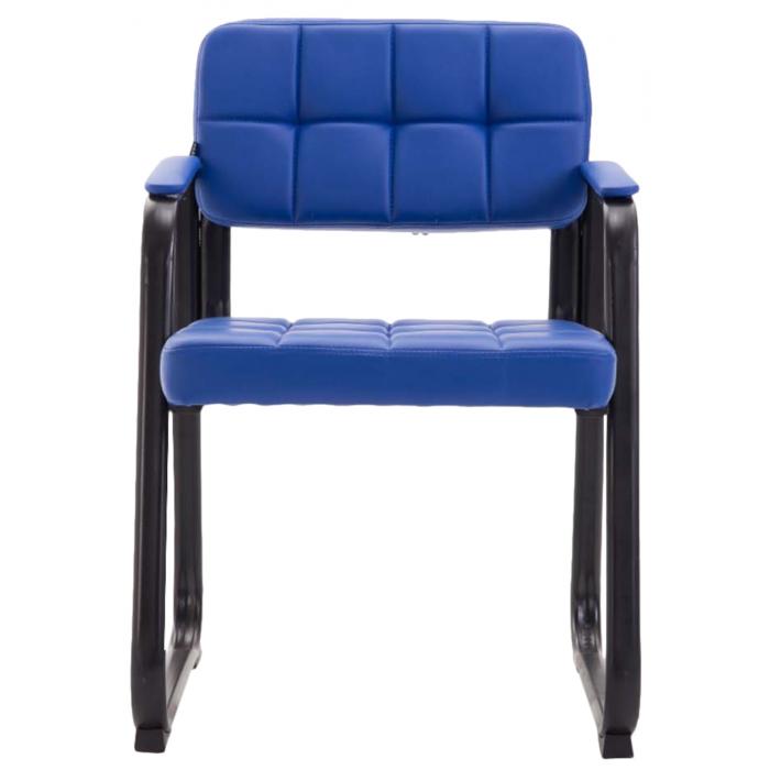 2er Set Besuchersthle HLO-CP22 B Kunstleder ~ blau