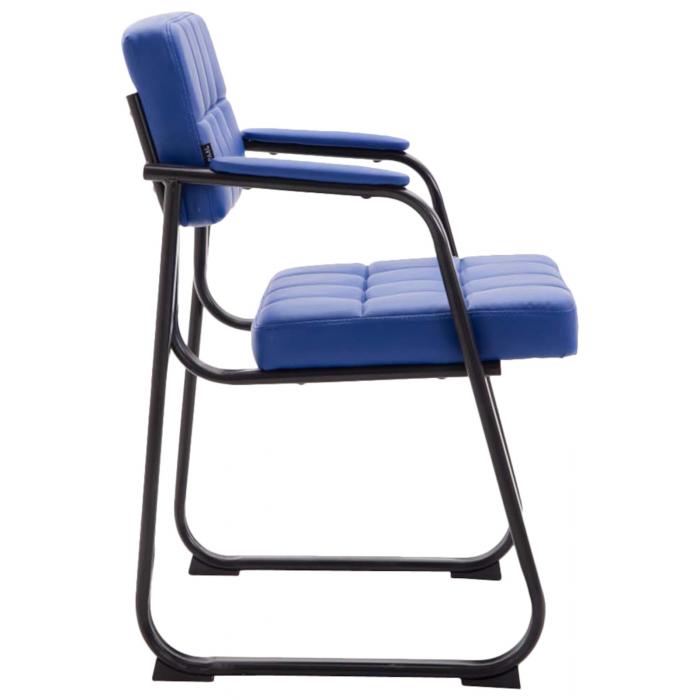 2er Set Besuchersthle HLO-CP22 B Kunstleder ~ blau
