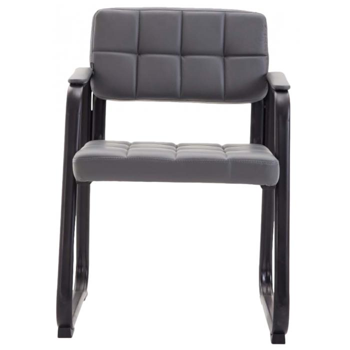 2er Set Besuchersthle HLO-CP22 B Kunstleder ~ grau