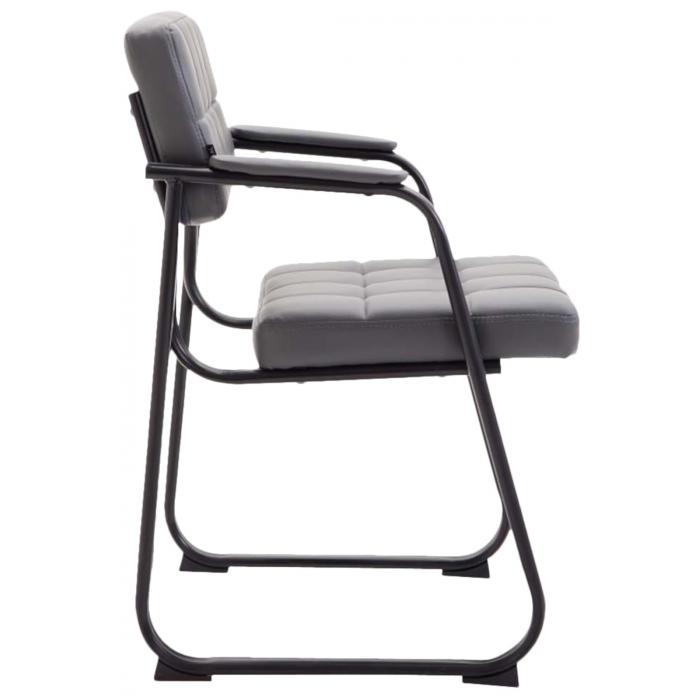 2er Set Besuchersthle HLO-CP22 B Kunstleder ~ grau