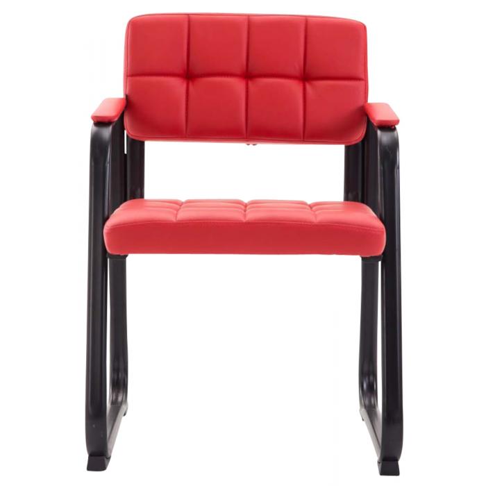 2er Set Besuchersthle HLO-CP22 B Kunstleder ~ rot
