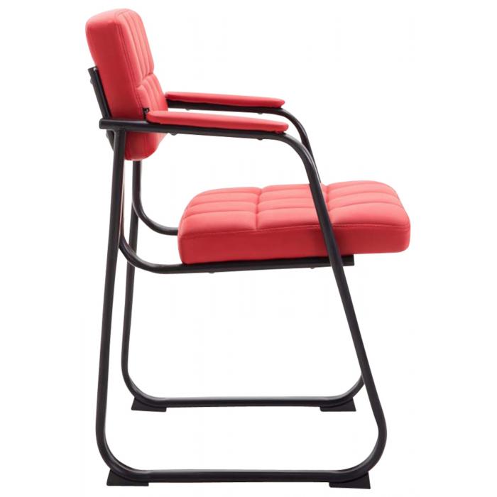 2er Set Besuchersthle HLO-CP22 B Kunstleder ~ rot