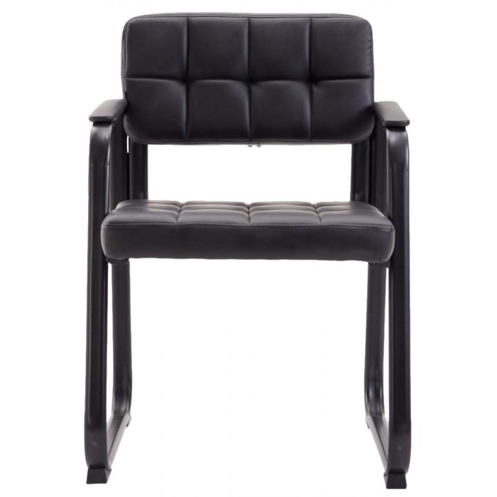 2er Set Besuchersthle HLO-CP22 B Kunstleder ~ schwarz
