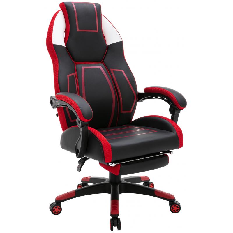 Brostuhl HLO-CP154 Kunstleder ~ schwarz/rot