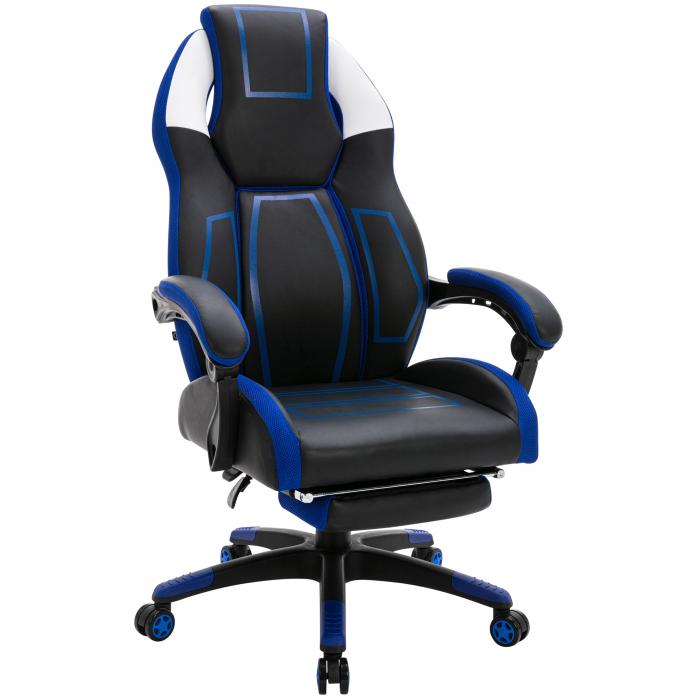 Brostuhl HLO-CP154 Kunstleder ~ schwarz/blau