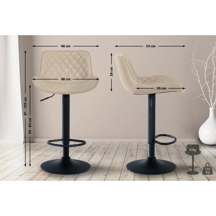 Barhocker HLO-CP280 Kunstleder ~ creme