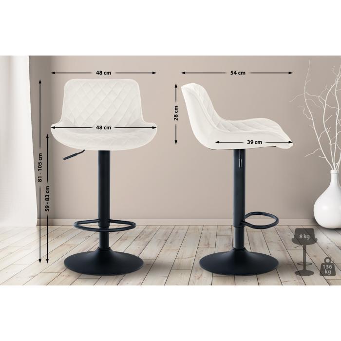 Barhocker HLO-CP281 Samt ~ creme