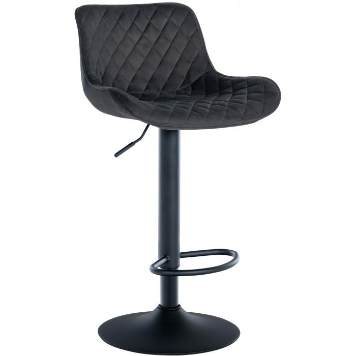 Barhocker HLO-CP281 Samt ~ schwarz
