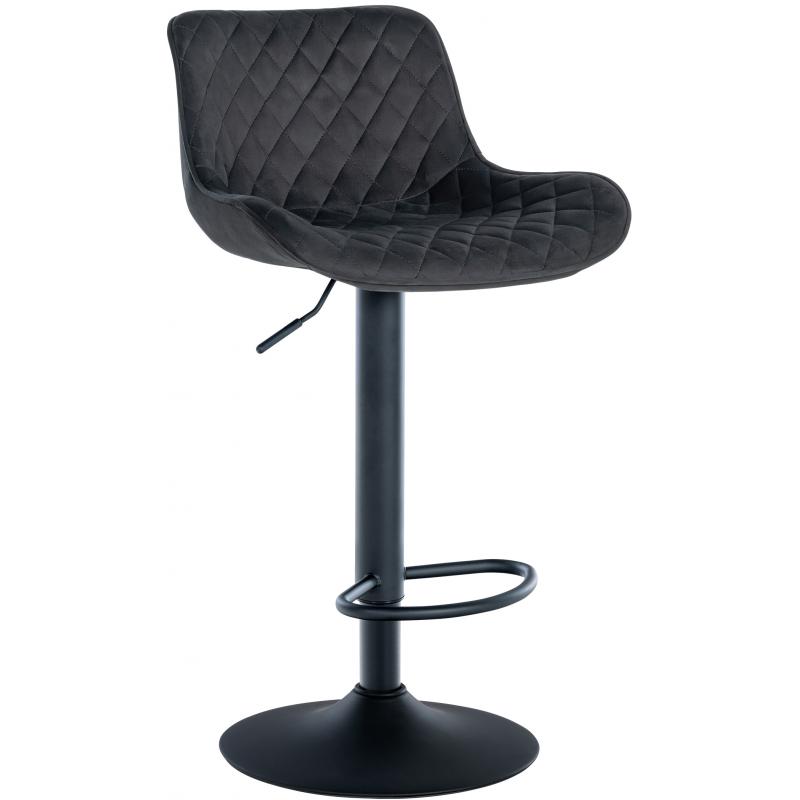 Barhocker HLO-CP281 Samt ~ schwarz