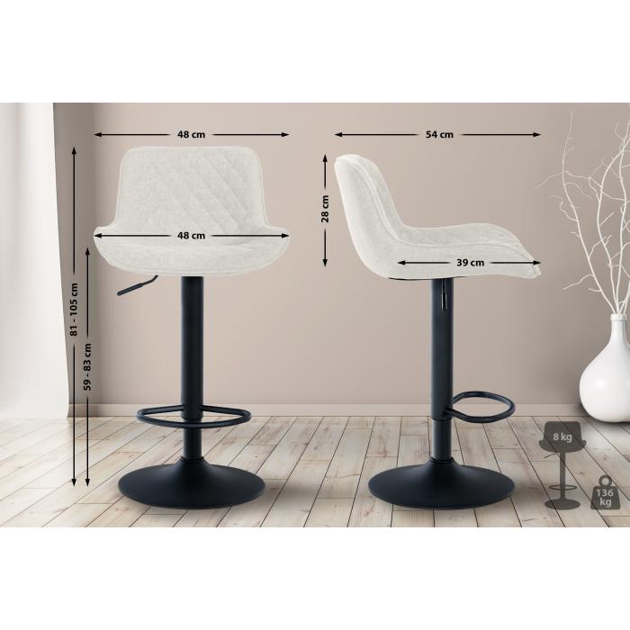 Barhocker HLO-CP282 Stoff ~ creme