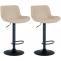 2er Set Barhocker HLO-CP280 Kunstleder ~ creme