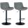 2er Set Barhocker HLO-CP280 Kunstleder ~ grau