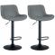 2er Set Barhocker HLO-CP280 Kunstleder ~ grau