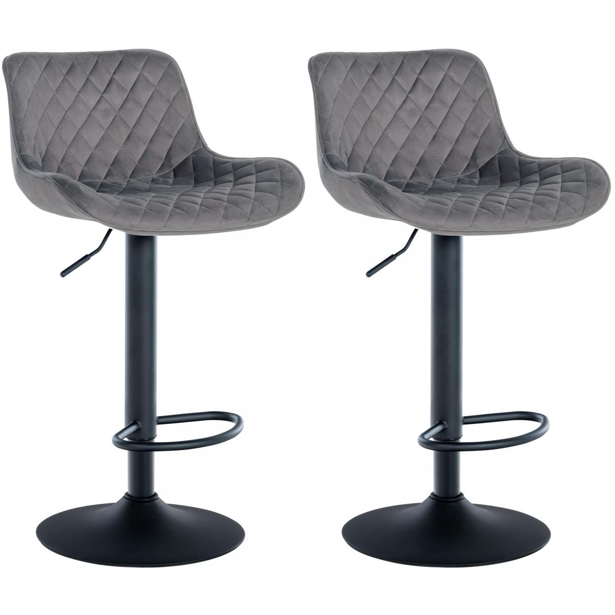 2er Set Barhocker HLO-CP281 Samt ~ dunkelgrau