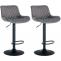 2er Set Barhocker HLO-CP281 Samt ~ dunkelgrau
