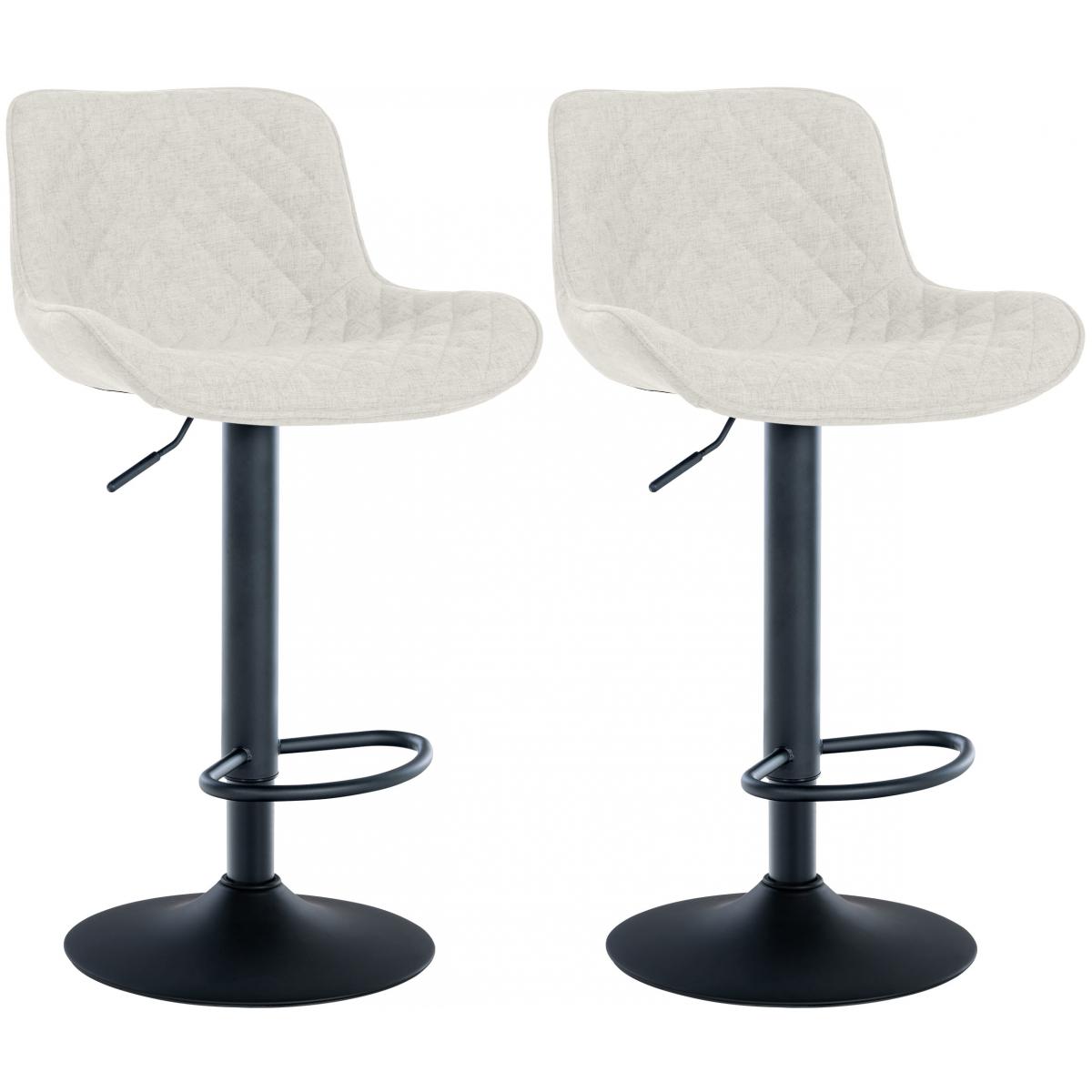 2er Set Barhocker HLO-CP282 Stoff ~ creme