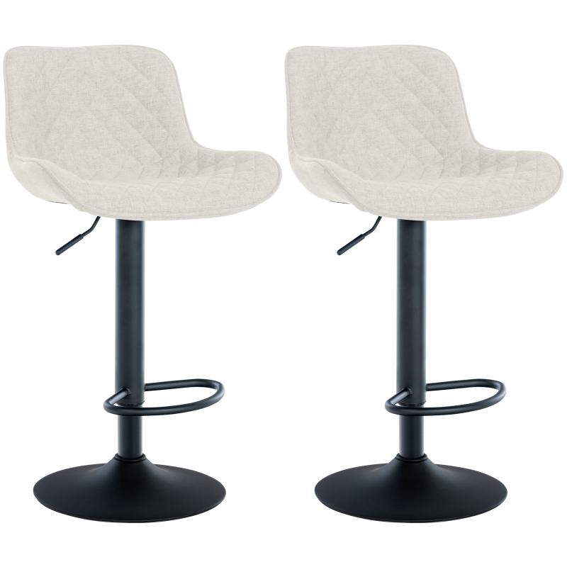 2er Set Barhocker HLO-CP282 Stoff ~ creme