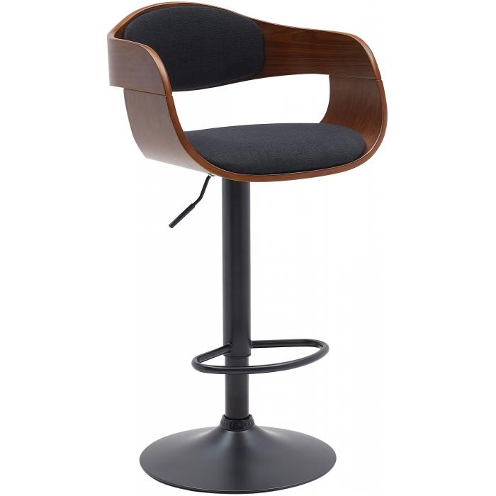 Barhocker HLO-CP267 B Stoff ~ walnuss/schwarz