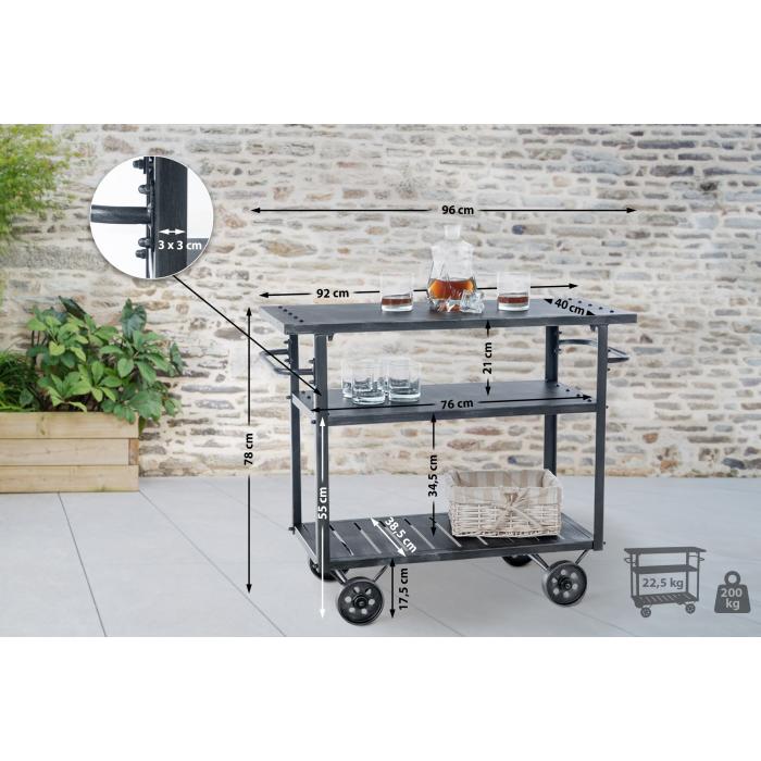 Servierwagen HLO-CP15 ~ antik silber