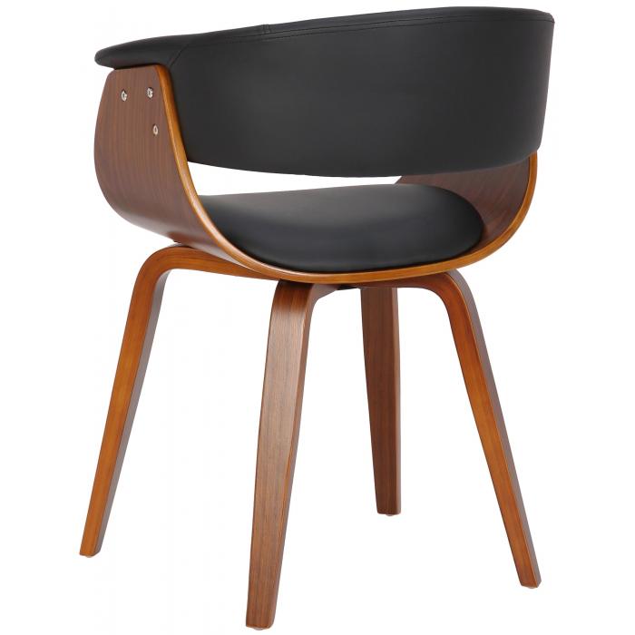 Stuhl HLO-CP104 Kunstleder walnuss ~ schwarz