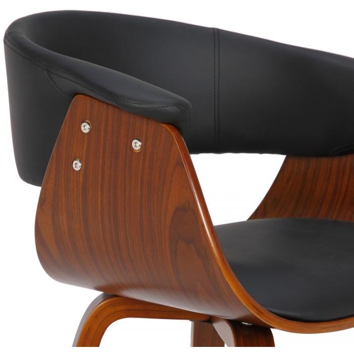 Stuhl HLO-CP104 Kunstleder walnuss ~ schwarz