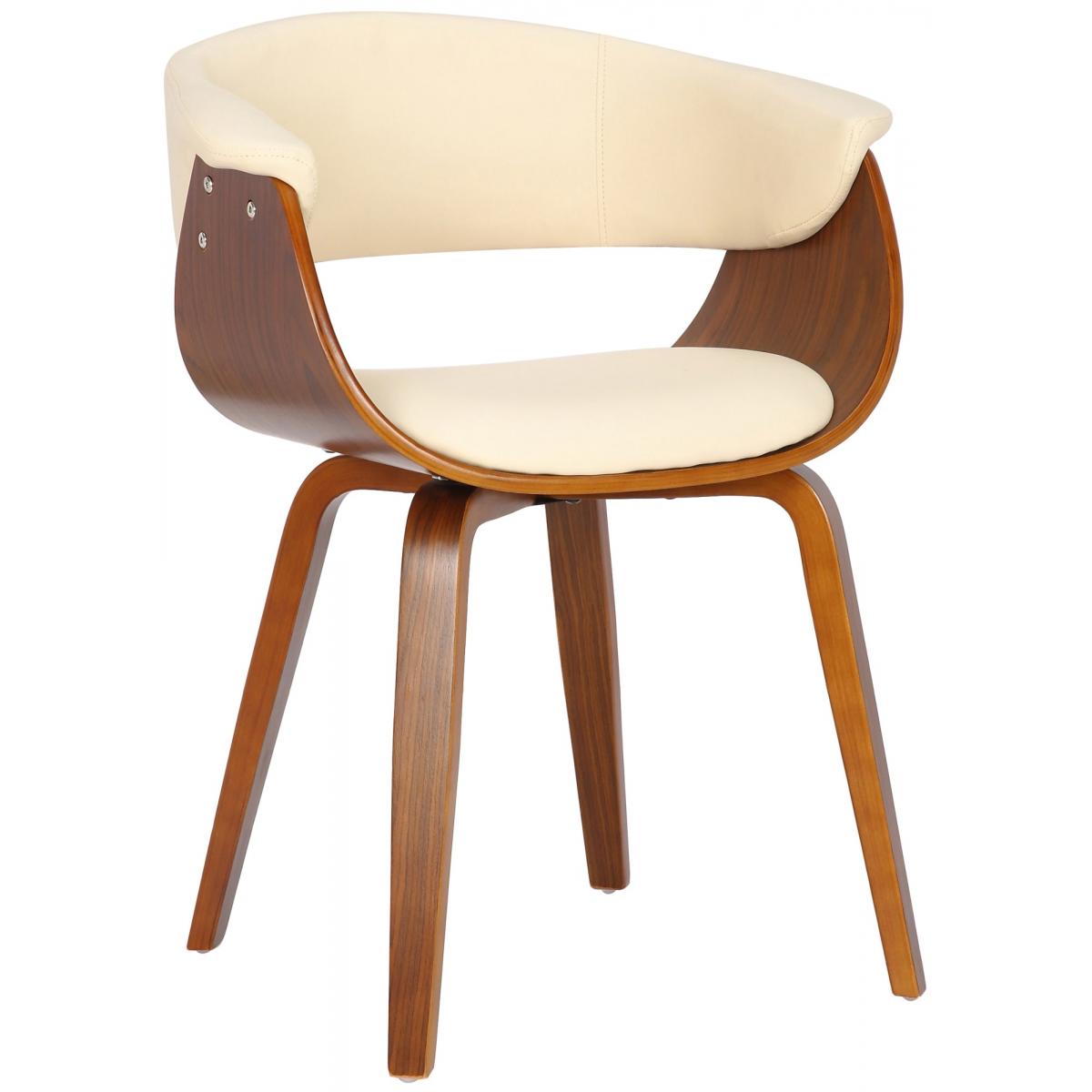 Stuhl HLO-CP104 Kunstleder walnuss ~ creme