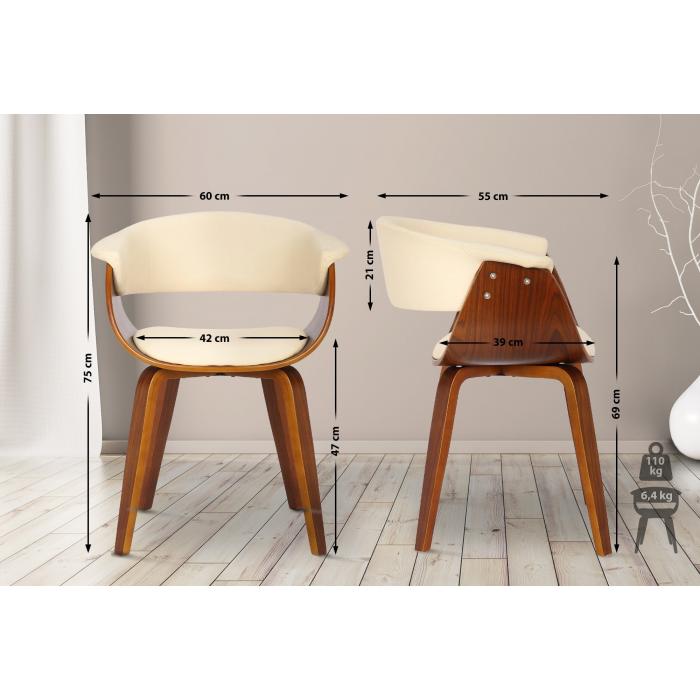 Stuhl HLO-CP104 Kunstleder walnuss ~ creme