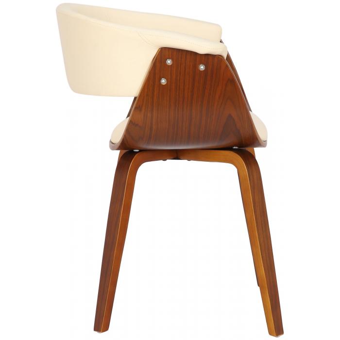 Stuhl HLO-CP104 Kunstleder walnuss ~ creme