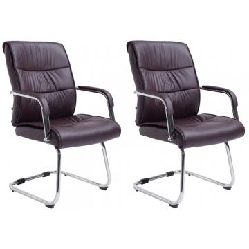 2er Set Besuchersthle HLO-CP4 ~ braun