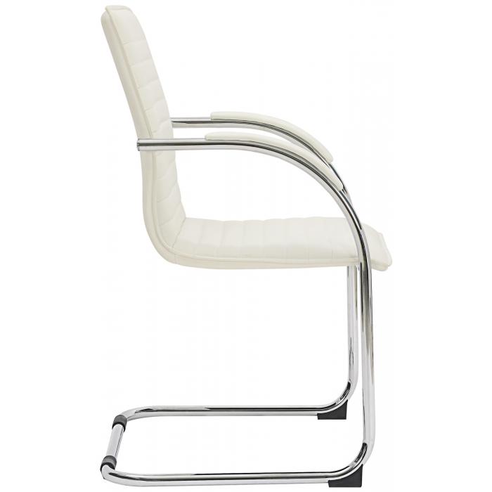 2er Set Besuchersthle HLO-CP114 Kunstleder ~ wei