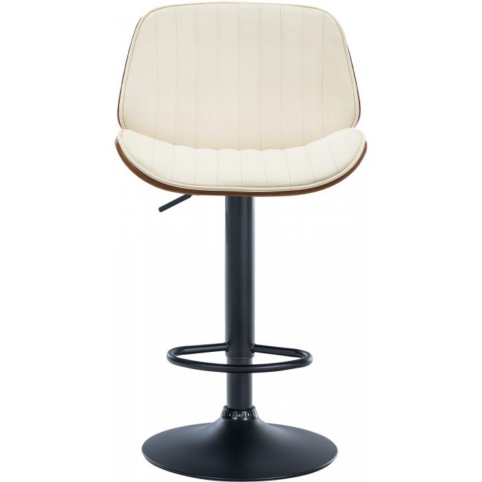 Barhocker HLO-CP285 Kunstleder schwarz ~ walnuss/creme
