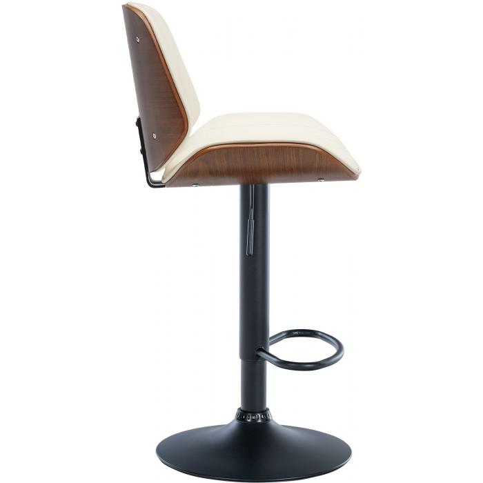 Barhocker HLO-CP285 Kunstleder schwarz ~ walnuss/creme