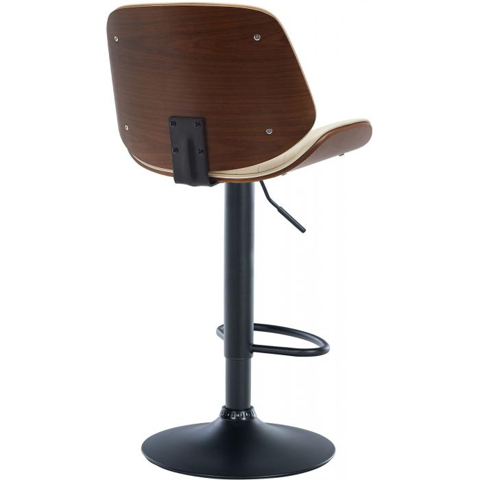 Barhocker HLO-CP285 Kunstleder schwarz ~ walnuss/creme