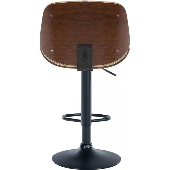 Barhocker HLO-CP285 Kunstleder schwarz ~ walnuss/creme