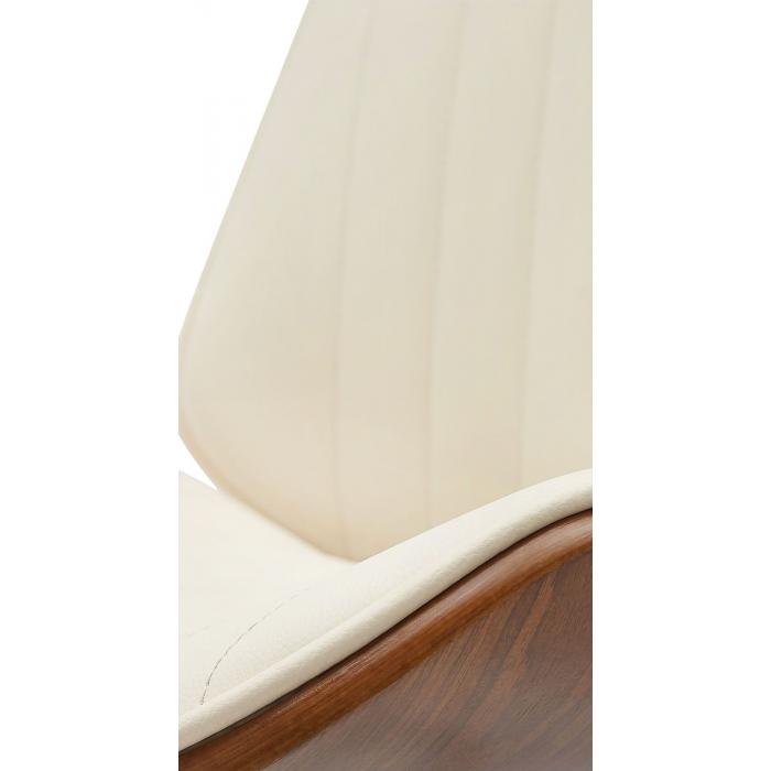 Barhocker HLO-CP285 Kunstleder schwarz ~ walnuss/creme