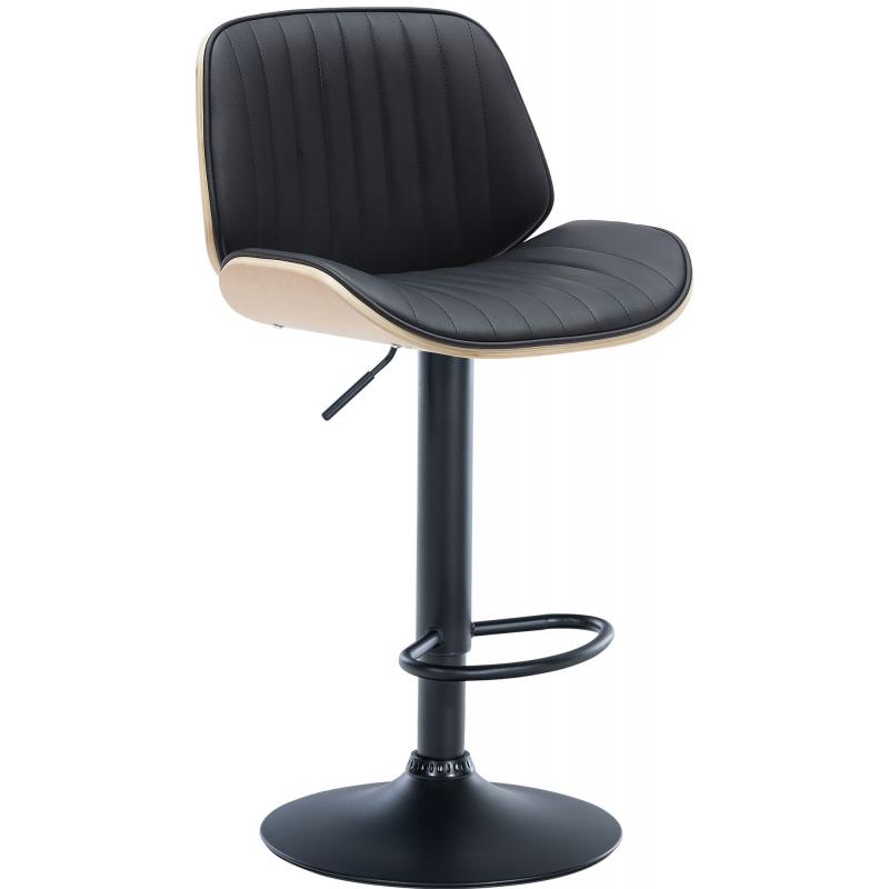 Barhocker HLO-CP285 Kunstleder schwarz ~ natura/schwarz