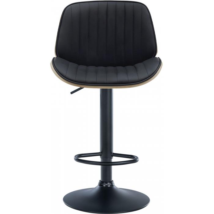 Barhocker HLO-CP285 Kunstleder schwarz ~ natura/schwarz