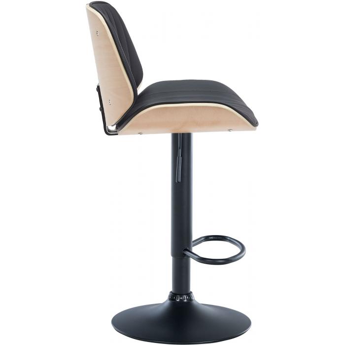 Barhocker HLO-CP285 Kunstleder schwarz ~ natura/schwarz