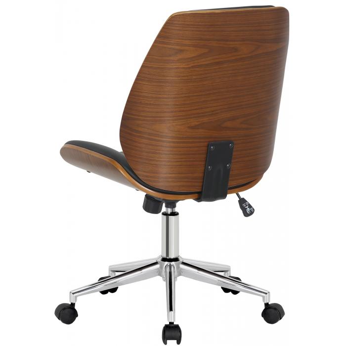 Brostuhl HLO-CP162 chrom ~ walnuss/schwarz