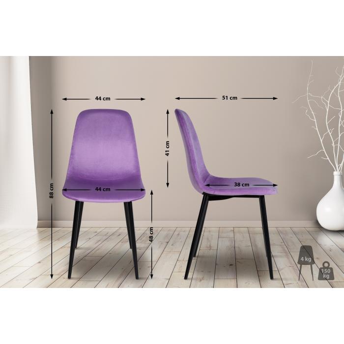 Esszimmerstuhl HLO-CP72 Samt ~ lila