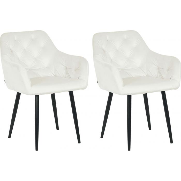 2er Set Esszimmersthle HLO-CP18 Samt ~ creme