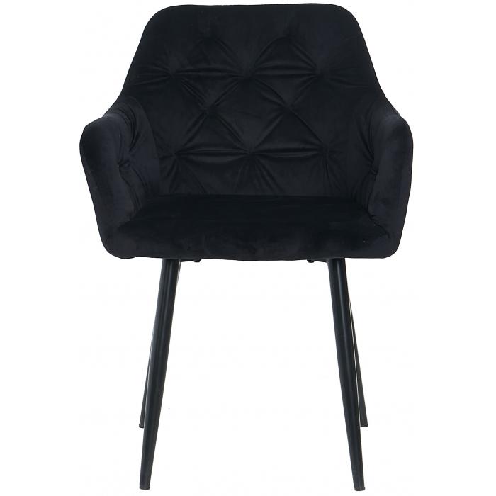 2er Set Esszimmersthle HLO-CP18 Samt ~ schwarz