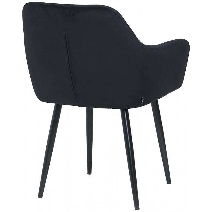 2er Set Esszimmersthle HLO-CP18 Samt ~ schwarz