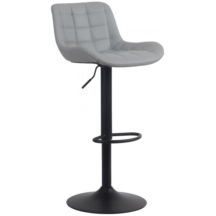 Barhocker HLO-CP297 Kunstleder ~ grau