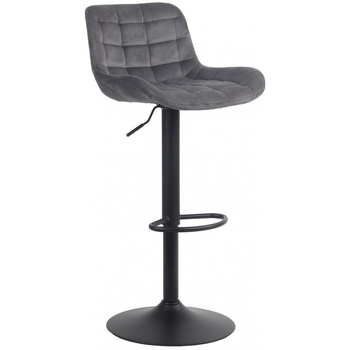 Barhocker HLO-CP298 Samt ~ dunkelgrau
