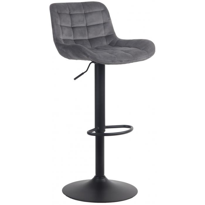 Barhocker HLO-CP298 Samt ~ dunkelgrau