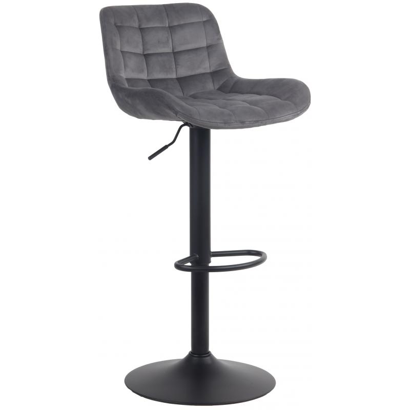 Barhocker HLO-CP298 Samt ~ dunkelgrau